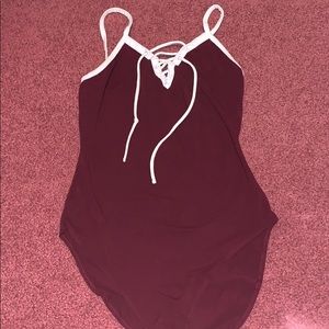 Maroon bodysuit